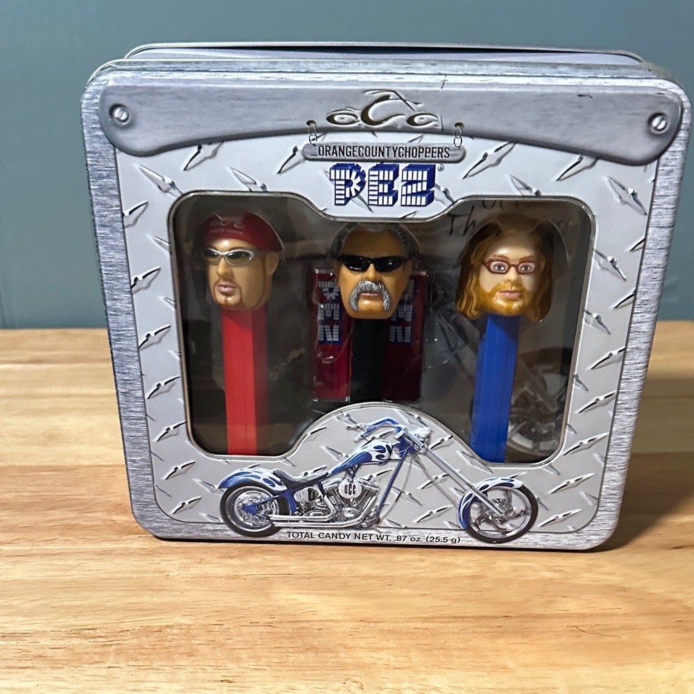Orange County Choppers PEZ Dispenser Tin Set - Red, Black, Blue